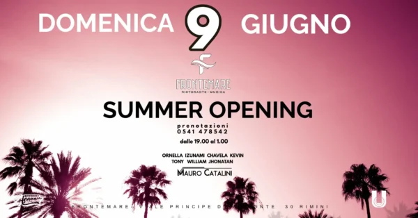 Summer Opening al Frontemare 09 giugno 2024. Biglietti