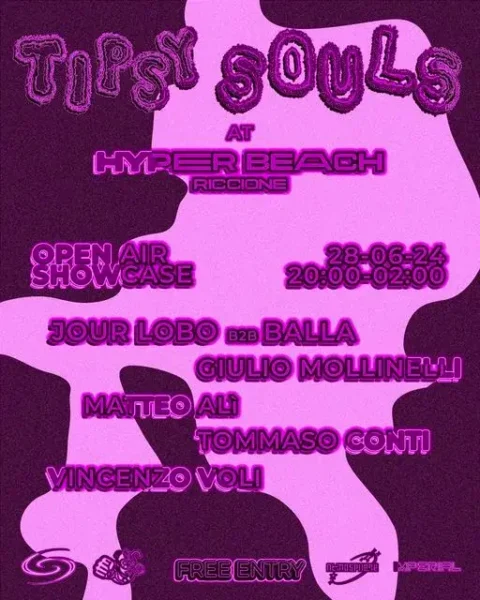 Tipsy Souls al Hyper Beach Riccione 28 giugno 2024. Biglietti e Tavoli