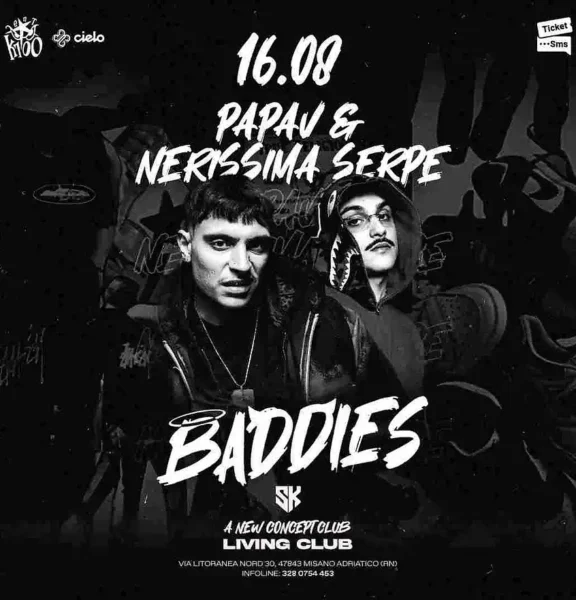 Papa V & Nerissima Serpe al Living Disco 16 agosto 2024. Biglietti