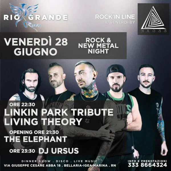 Living Theory al Riogrande 28 giugno 2024. Biglietti e Tavoli