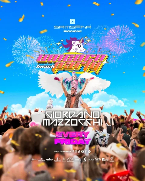 Unicorn Beach Party al Samsara Riccione 09 agosto 2024.