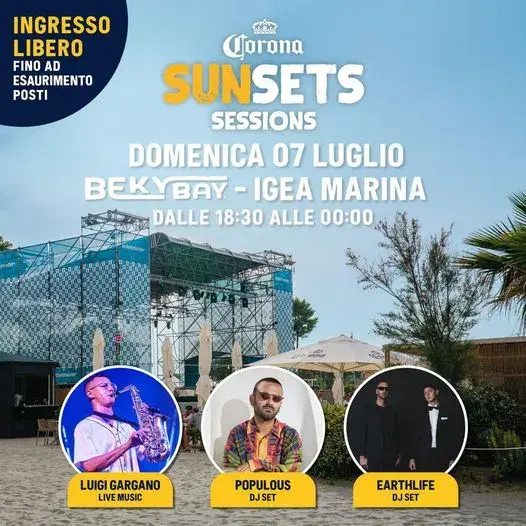 Sunset al Beky Bay 07 luglio 2024. Biglietti