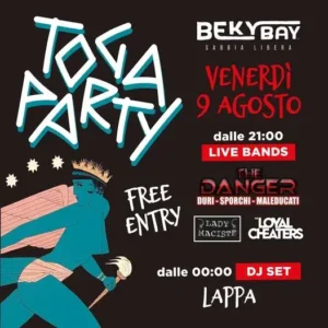 Toga Party al Beky Bay 09 agosto 2024. Biglietti