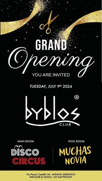 Disco Circus al Byblos 9 luglio 2024. Biglietti e Tavoli
