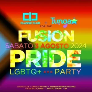 Fusion Party Tunga al Classic Club 03 agosto 2024. Biglietti