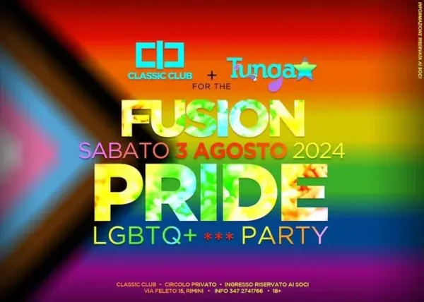 Fusion Party Tunga al Classic Club 03 agosto 2024. Biglietti