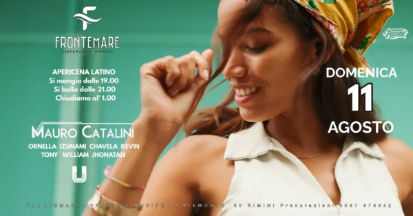 Apericena Latino al Frontemare 11 agosto 2024. Biglietti