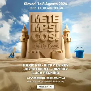 Metempsicosi On The Beach al Hyper Beach Riccione 01 agosto 2024. Biglietti e Tavoli