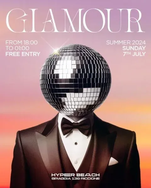 Glamour al Hyper Beach Riccione 07 luglio 2024.  e Tavoli