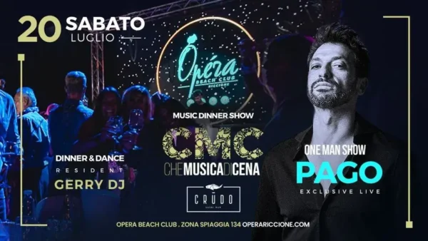 Pago al Opera 20 luglio 2024. Biglietti e Tavoli