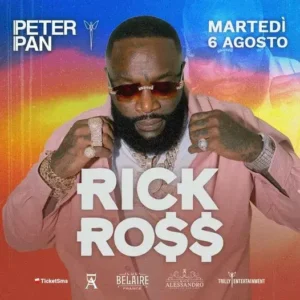 Rick Ross al Peter Pan 06 agosto 2024. Biglietti e Tavoli