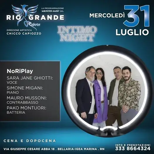 Sara Jane Ghiotti al Riogrande 31 luglio 2024. Biglietti e Tavoli