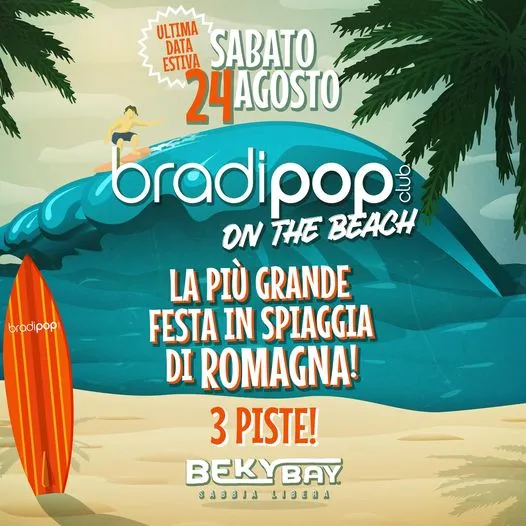 Bradipop al Beky Bay 24 agosto 2024. Biglietti