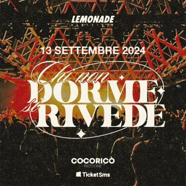 Summer Rebelllion 2024 al Cocorico Riccione 13 settembre 2024. Biglietti e Tavoli