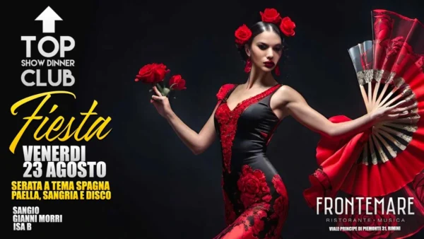 Fiesta al Frontemare 23 agosto 2024. Biglietti e Tavoli