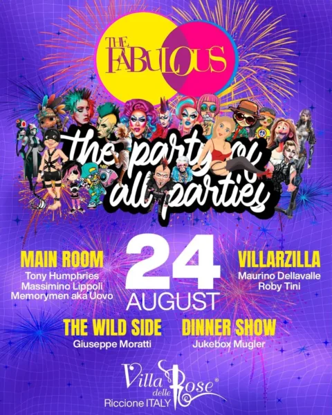 The Fabulous al Villa Delle Rose 24 agosto 2024. Biglietti e Tavoli
