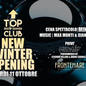 New Winter Opening al Frontemare 11 ottobre 2024. Biglietti e Tavoli