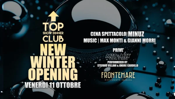 New Winter Opening al Frontemare 11 ottobre 2024. Biglietti e Tavoli