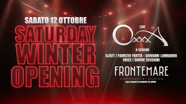 Oxxxa al Frontemare 12 ottobre 2024. Biglietti e Tavoli