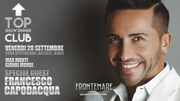 Francesco Capodacqua al Frontemare 20 settembre 2024. Biglietti e Tavoli