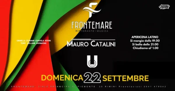 Apericena Latino al Frontemare 22 settembre 2024. Biglietti e Tavoli