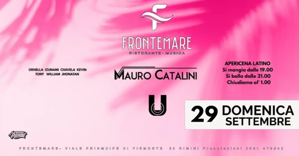 Mauro Catalini al Frontemare 29 settembre 2024. Biglietti e Tavoli