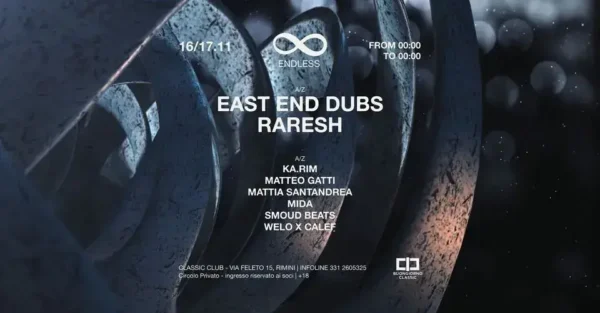 East End Dubs al Classic Club 16 novembre 2024. Biglietti