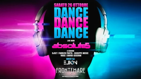 Absolute5 al Frontemare 26 ottobre 2024. Biglietti e Tavoli