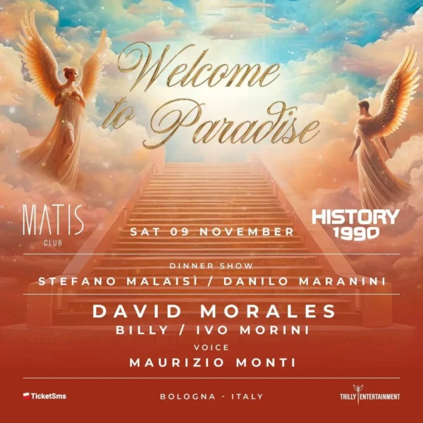 History 90 al Matis Bologna 09 novembre 2024. Biglietti e Tavoli