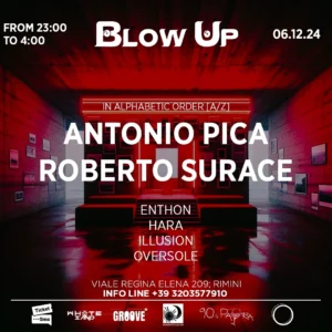 Antonio Pica al Blowup 06 dicembre 2024. Biglietti e Tavoli