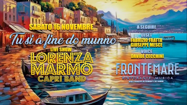 Capri Band al Frontemare 16 novembre 2024. Biglietti e Tavoli