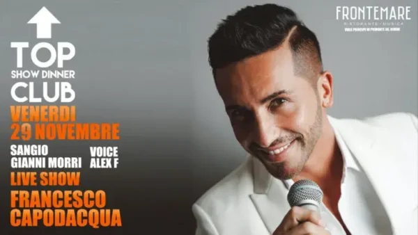 Francesco Capodacqua al Frontemare 29 novembre 2024. Biglietti e Tavoli