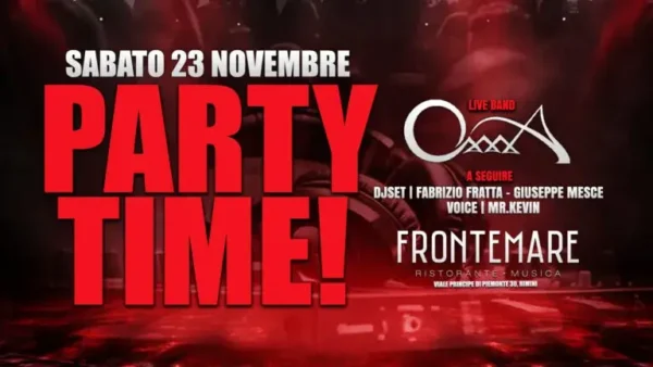 Oxxxa al Frontemare 23 novembre 2024. Biglietti e Tavoli