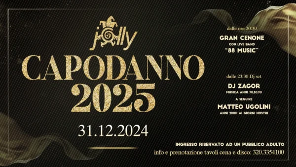 Capodanno 2025 al Jolly 31 dicembre 2024.