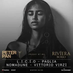 Riviera Boho al Peter Pan 07 febbraio 2025. Biglietti e Tavoli