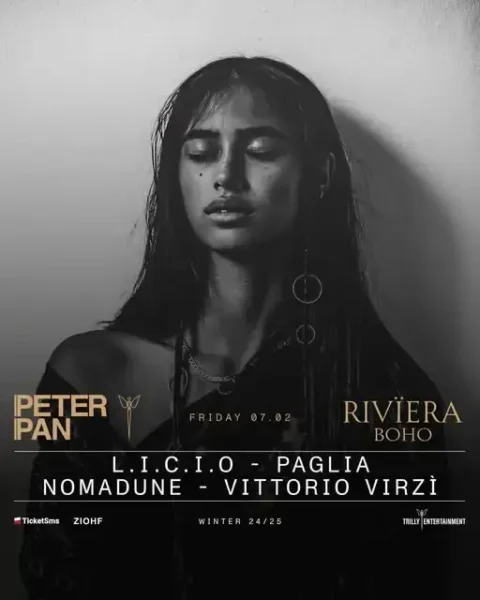 Riviera Boho al Peter Pan 07 febbraio 2025. Biglietti e Tavoli