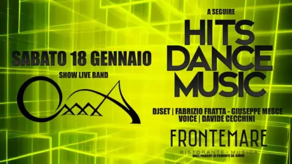 Hit Dance Music al Frontemare 18 gennaio 2025. Biglietti e Tavoli