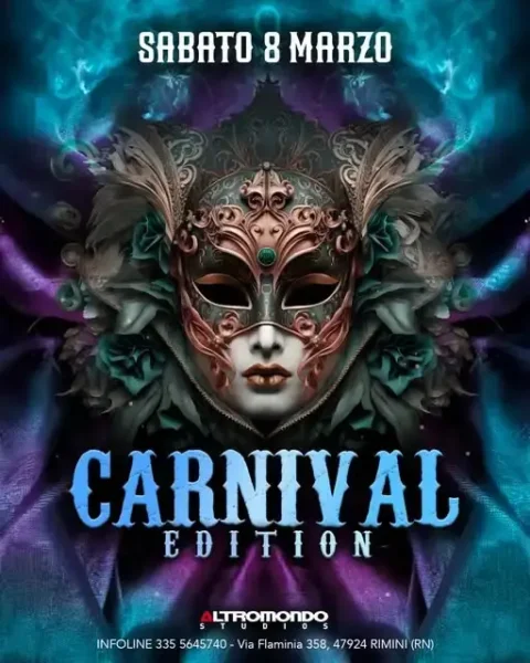 Carnival Party al Altromondo Studios 08 marzo 2025. Biglietti e Tavoli