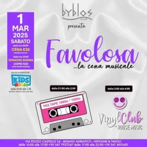 Favolosa al Byblos 1 marzo 2025. Biglietti e Tavoli