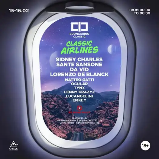 Classic Airlines al Classic Club 15 febbraio 2025.