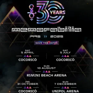 Memorabilia 30 Years al Rimini Beach Arena 10 agosto 2025. Biglietti e Tavoli