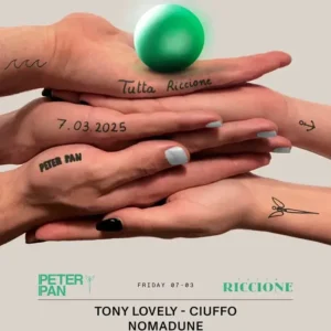 Tutta Riccione al Peter Pan 07 marzo 2025. Biglietti e Tavoli