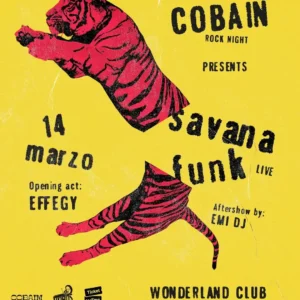 Cobain Rock Night al Wonderland Club 14 marzo 2025. Biglietti e Tavoli