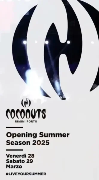 Opening Summer al Coconuts 29 marzo 2025. Biglietti e Tavoli