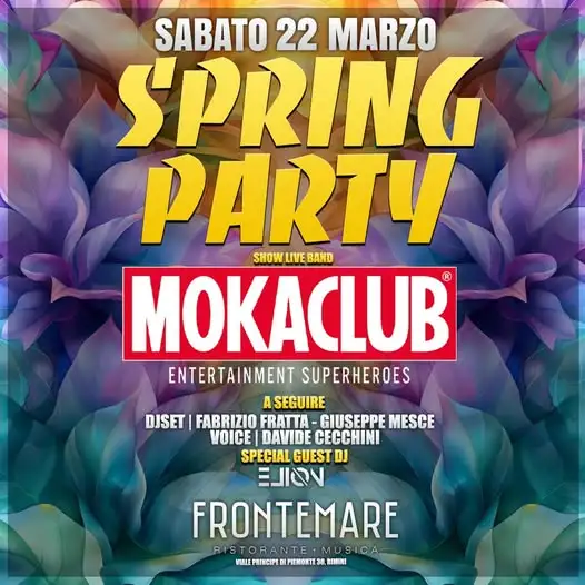 Spring Party al Frontemare 22 marzo 2025. Biglietti e Tavoli