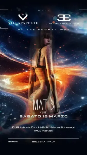 Papeete Baach On Tour al Matis Bologna 15 marzo 2025. Biglietti e Tavoli