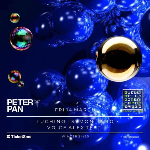 Quelli Della Domenica al Peter Pan 14 marzo 2025. Biglietti e Tavoli
