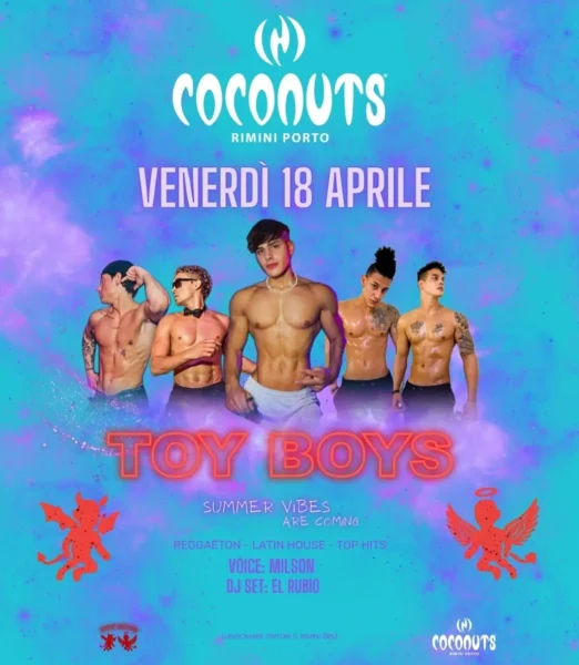 Toy Boys al Coconuts 01 maggio 2025. Biglietti e Tavoli