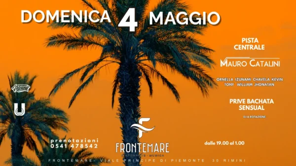 Apericena Latino al Frontemare 04 maggio 2025. Biglietti e Tavoli