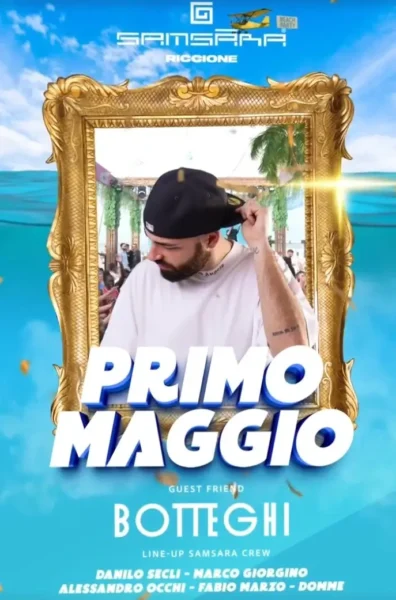 Matteo Botteghi al Samsara Riccione 01 maggio 2025. Biglietti e Tavoli